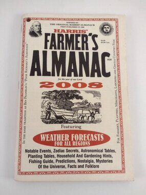 Harris Farmers Almanac 2008 Gardening Zodiac Predictions Fishing Folklore